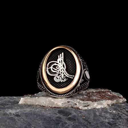 925 Ayar Gümüş Osmanlı Tuğrası Motifli Model Erkek Yüzük