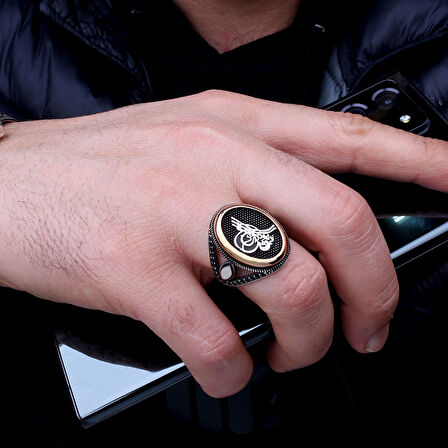 925 Ayar Gümüş Osmanlı Tuğrası Motifli Model Erkek Yüzük