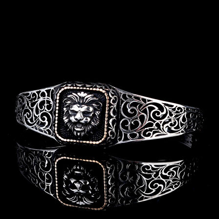 925 Ayar Gümüş Aslan Model Otantik Motif Erkek Bileklik