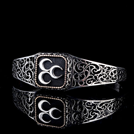 925 Ayar Gümüş Üç Hilal Model Otantik Motif Erkek Bileklik