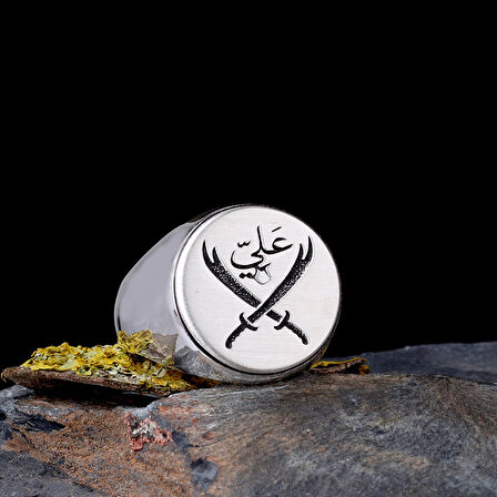 925 Ayar Gümüş Hz Ali Kılıcı Model Erkek Yüzük