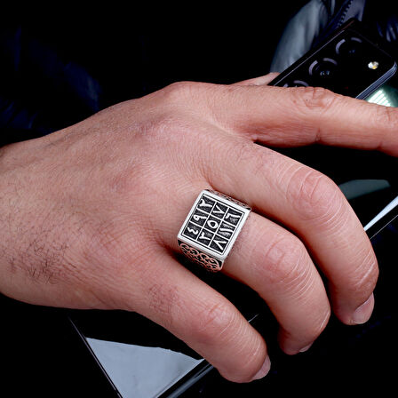 925 Ayar Gümüş Ebced Hesabı Model Erkek Yüzük