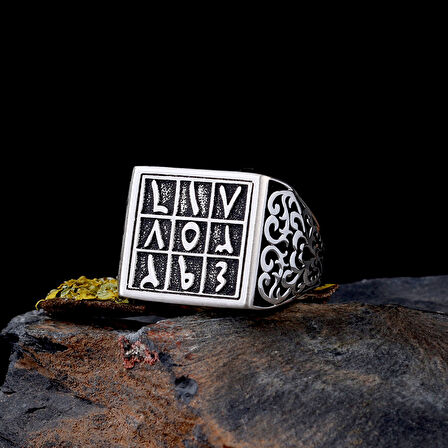 925 Ayar Gümüş Ebced Hesabı Model Erkek Yüzük