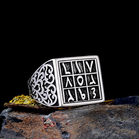 925 Ayar Gümüş Ebced Hesabı Model Erkek Yüzük