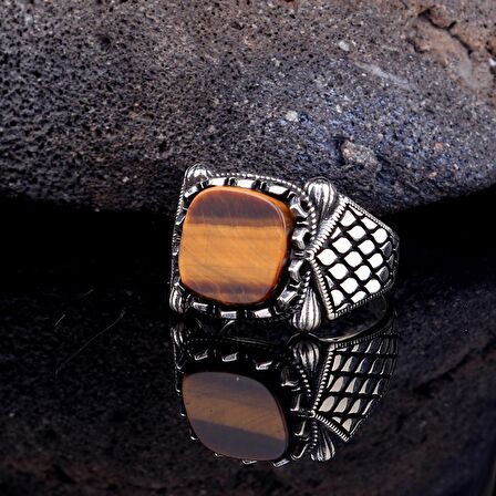 925 AYAR GÜMÜŞ KAPLANGÖZÜ TAŞLI MODEL YÜZÜK