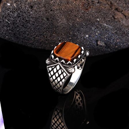 925 AYAR GÜMÜŞ KAPLANGÖZÜ TAŞLI MODEL YÜZÜK