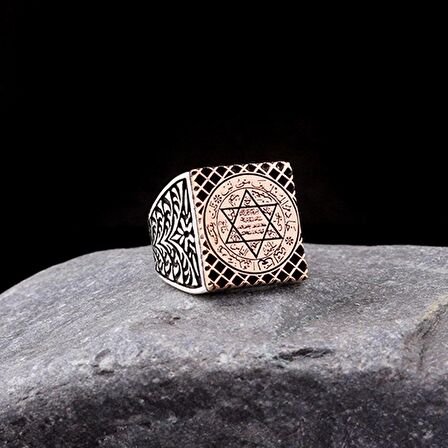 925 AYAR GÜMÜŞ HZ SÜLEYMAN MÜHRÜ MODEL ERKEK YÜZÜK