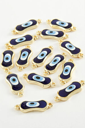 Oval Nazar Çift Kulplu Mineli Bileklik ve Kolye Ucu Aparatı 1 Adet