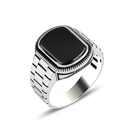 Zirkon Taşlı Piramit Model 925 Ayar Gümüş Erkek Yüzük