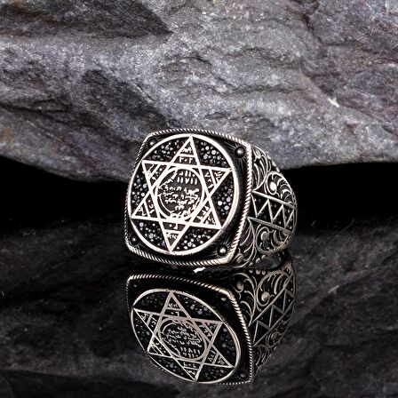 HZ SÜLEYMAN MÜHRÜ 925 AYAR GÜMÜŞ ERKEK YÜZÜK