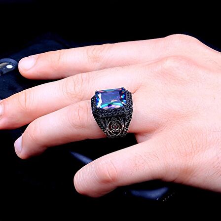 925 AYAR GÜMÜŞ MİSTİK TOPAZ TAŞLI YÜZÜK