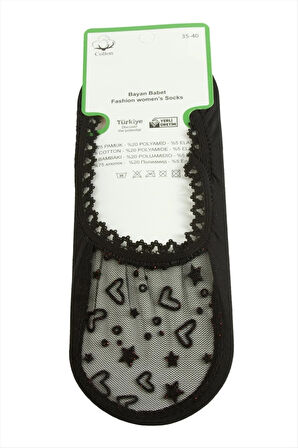 Kalp Dantel Babet Çorap