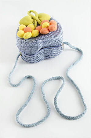 Çiçek Kalp Hasır Çanta