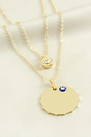 Köşeli İsim Yazılabilir Boş Plaka İkili Kolye