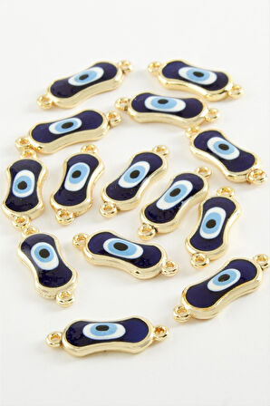 Oval Nazar Çift Kulplu Mineli Bileklik ve Kolye Ucu Aparatı 1 Adet