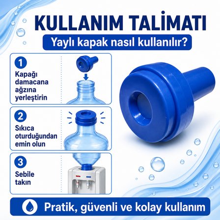 ByKurt Yaylı Kapak Seti Damacana Sebil Uyumlu Pratik Su Kapağı 2 Adet