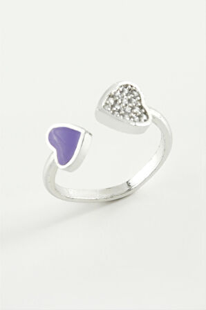 Kalp Taşlı Mineli Eklem Yüzük