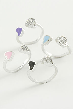 Kalp Taşlı Mineli Eklem Yüzük