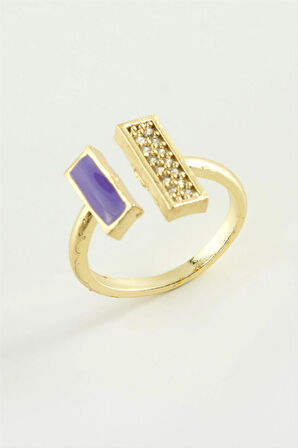 Dikdörtgen Taşlı Mineli Eklem Yüzük