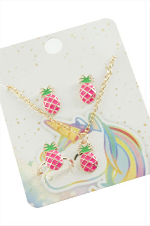 Ananas Mineli Set Kolye
