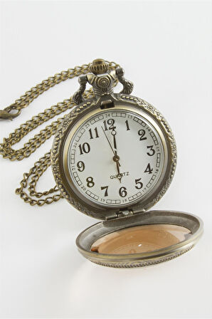 Çiçek İşlemeli Kolye Saat