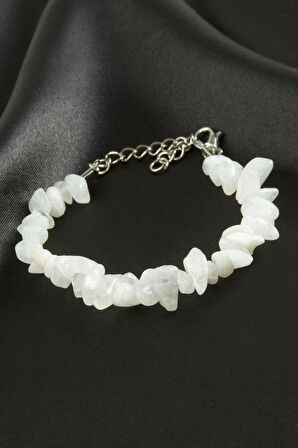 Kuvars Kırık Doğaltaşlı Bileklik