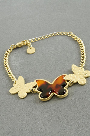 Kelebek Sedef Lüks Çelik Bileklik