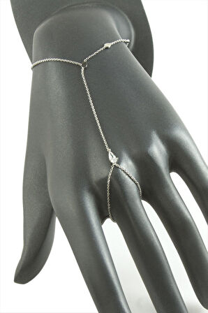 Damla Zirkon Taşlı Lüks Çelik Şahmeran