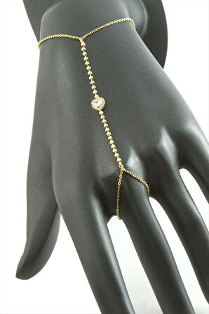 Kalp Zirkon Taşlı Lüks Çelik Şahmeran