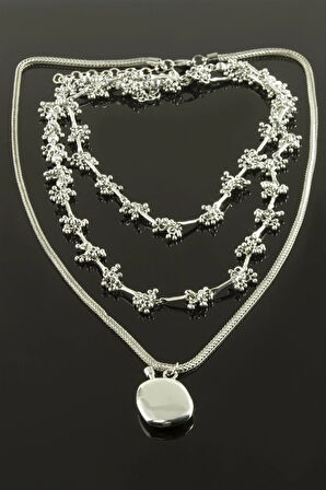 3 Adet Oval Lüks Yaka Kolye