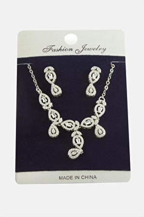 Damla Zirkon Taşlı Set Kolye