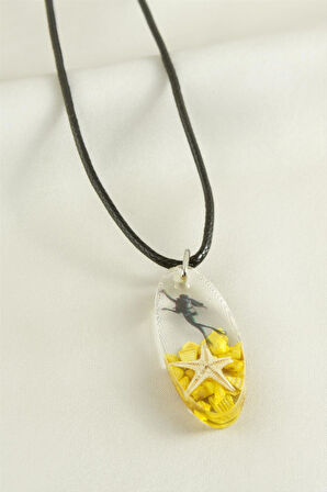 Deniz Yıldızı Elips Epoksi Kolye