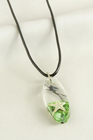 Deniz Yıldızı Elips Epoksi Kolye