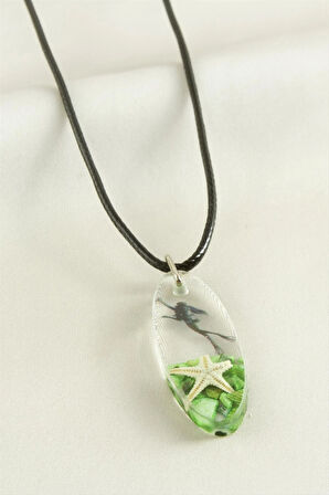 Deniz Yıldızı Elips Epoksi Kolye