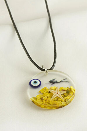 Deniz Yıldızı Yuvarlak Epoksi Kolye