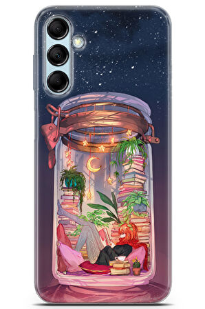 Samsung Galaxy M14 uyumlu Girls 18 Koruma Kılıfı Yıldızlar ve Kitaplar