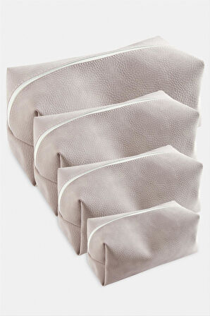 4 Adet El Tutmalı Makyaj Çantası - KZM -