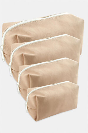 4 Adet El Tutmalı Makyaj Çantası