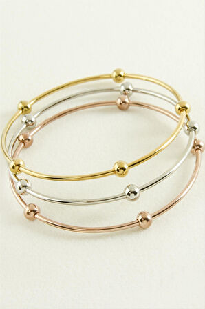 3 Adet Ajda Lüks Çelik Bilezik