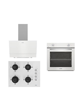 Altus Beyaz Ankastre Set Ala 310HW Fırın - ALA 159 Dhw Ocak - ALA 510 W Davlumbaz