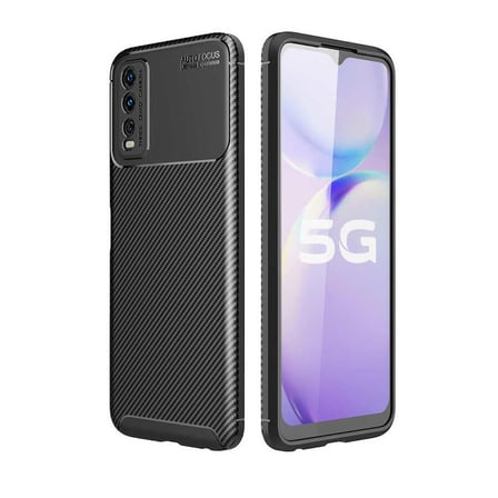 Gpack Vivo Y20S Kılıf Negro Kamera Korumalı Karbon GörünümNano Glass