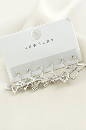 6 Adet Yıldız Metal Küpe