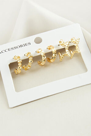 6 Adet Yıldız Halka Küpe