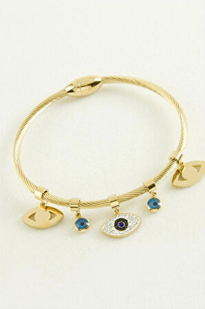 Göz Lüks Çelik Kelepçe Bileklik