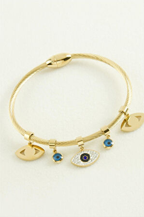 Göz Lüks Çelik Kelepçe Bileklik