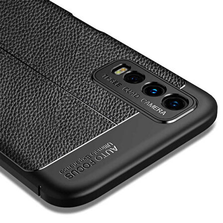 Gpack Vivo Y20S Kılıf Niss Silikon Deri GörünümlüNano Glass