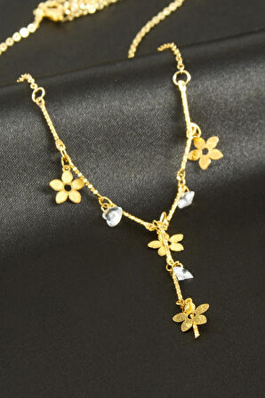 Papatya Taşlı Y Kolye