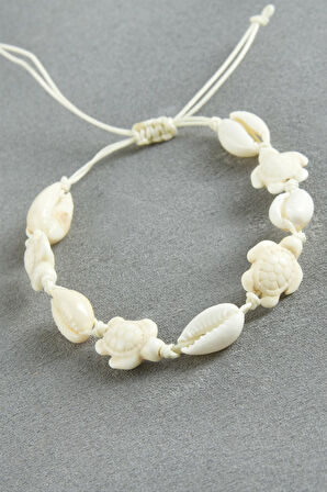 Kaplumbağa İstiridye Makrome İp Bileklik