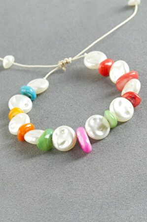 Kırık Doğaltaş İnci Bileklik