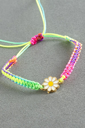 Papatya Makrome İp Bileklik